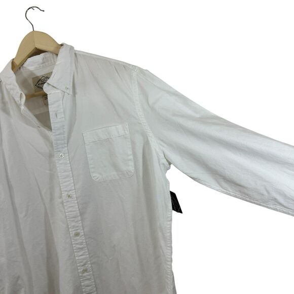St Johns Bay NWT Large Comfort Stretch Button Front Shirt White Cotton Womens - Picture 8 of 13